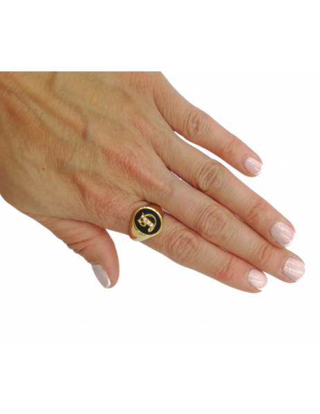 Ring "Incial Letter D" 18K... 2