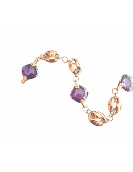 18K Gold Bracelet "Amethysts" 2