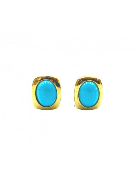 pendientes turquesa oro