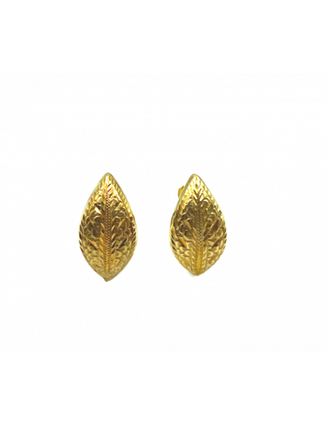 pendientes hojas oro