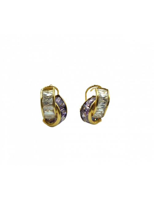 pendientes amatista oro