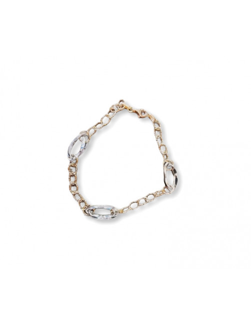 Pulsera oro blanco y amarillo diseño