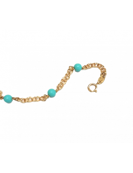 Pulsera de oro y turquesa bebe 2