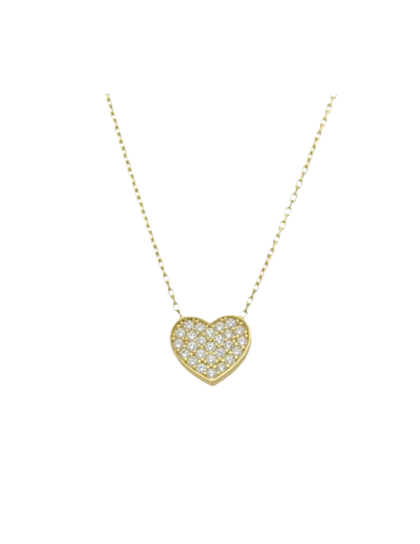 18K Gold Heart Choker