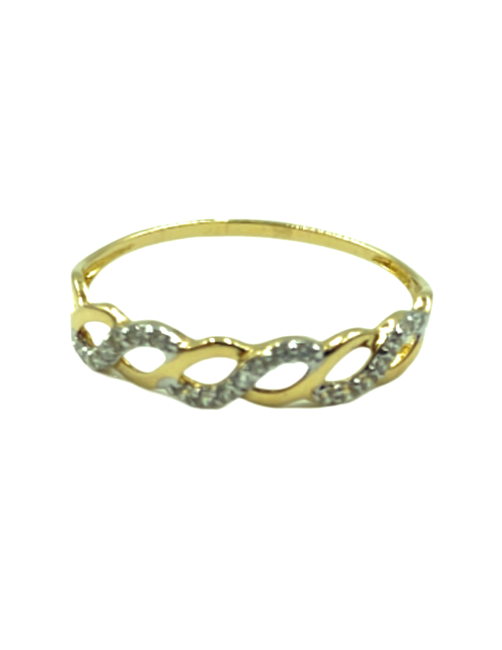 anillo de oro trenzado