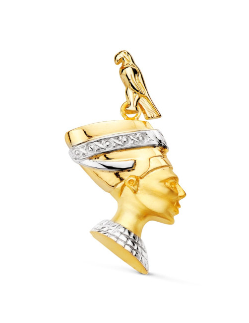 Nefertiti Oro blanco y amarillo colgante