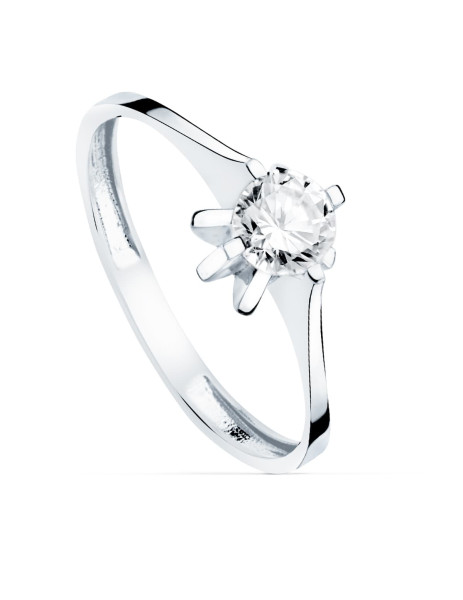 Solitaire ring in white...