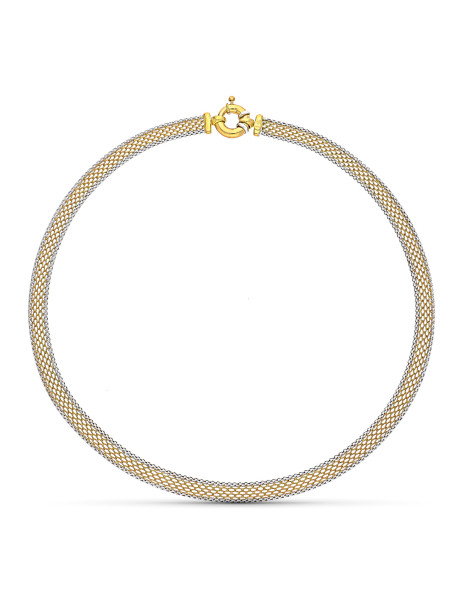 Necklace Mesh Gold bicolor 18K