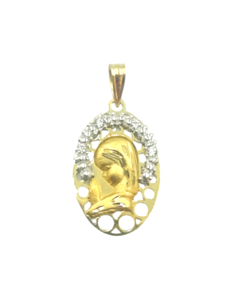 virgen oro blanco y amarillo comunion estepona