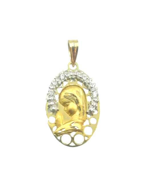 virgen oro blanco y amarillo comunion estepona