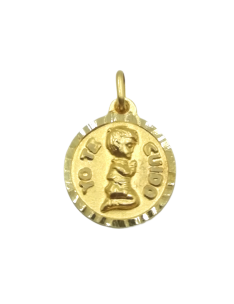 "YO TE CUIDO" baby medal...