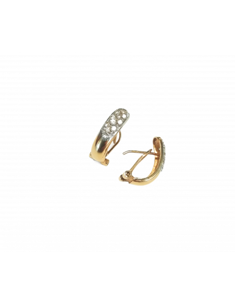 pendientes oro blanco y amarillo circonitas 2