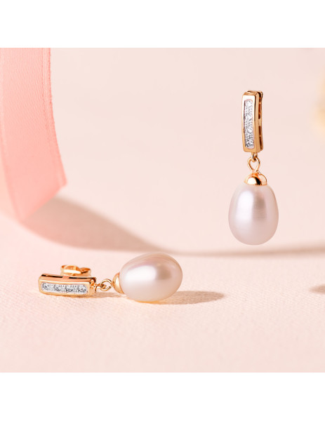 pendientes largos perla lágrima oro estepona 2