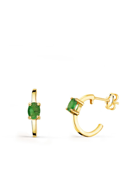 Emerald Hoop Earrings in...