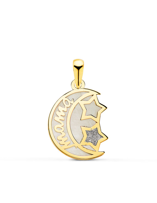 Pendant "Mama" Mother of Pearl in 18K Gold moon estepona jewels