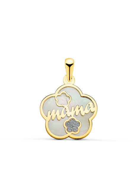 colgante mama oro flor nacar malaga