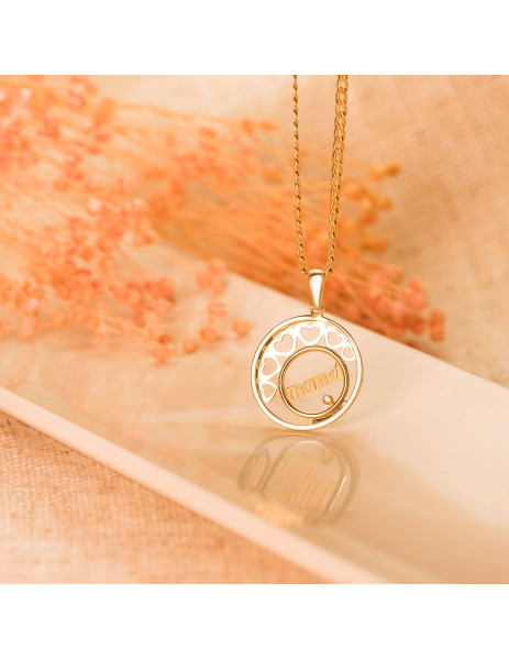 Pendant "Mama" Heart in 18K Gold estepona jewels store 2