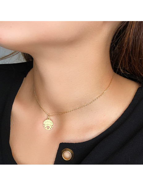 Pendant "Mama I love you" Hearts in 18K Gold marbella 2