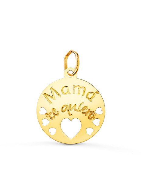 Pendant "Mama I love you" Hearts in 18K Gold marbella