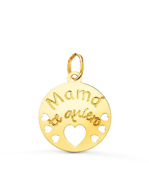 Pendant "Mama I love you" Hearts in 18K Gold marbella