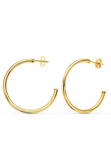 Aros "Tubo" en Oro de Ley 18K