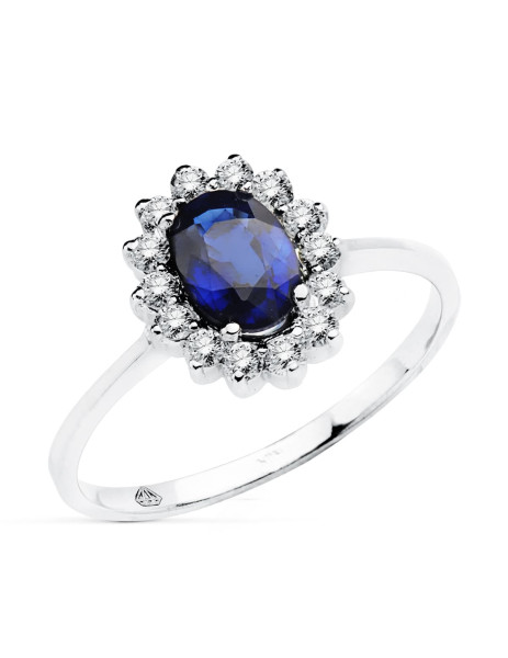anillo zafiro y diamantes oro blanco estepona joyeria