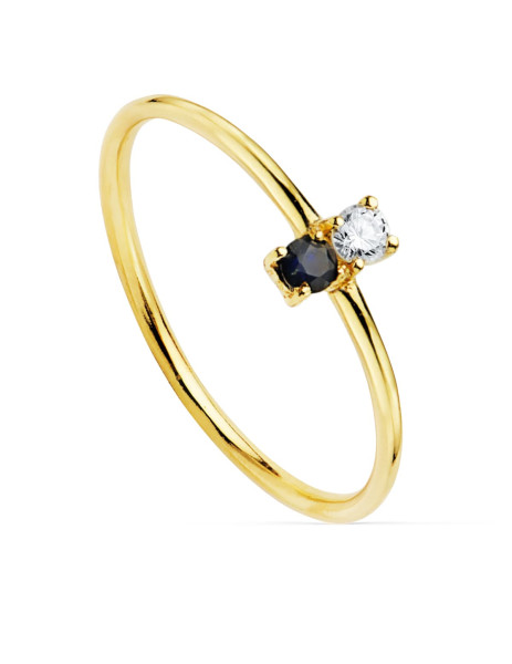 anillo zafiro y diamante oro estepona