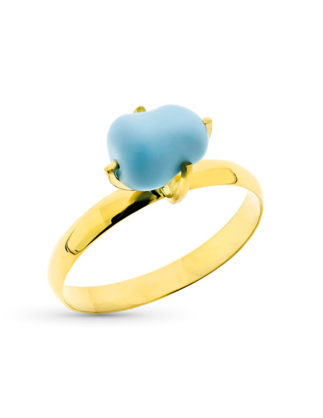 Arizona Natural Turquoise Ring in 18K Gold estepona