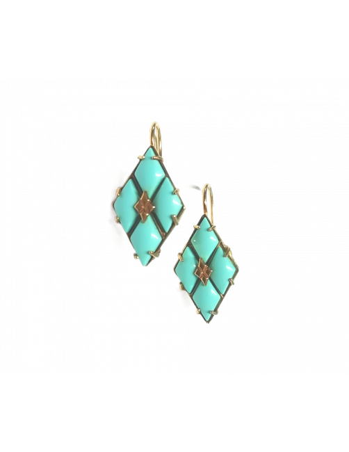 Pendientes turquesa y oro