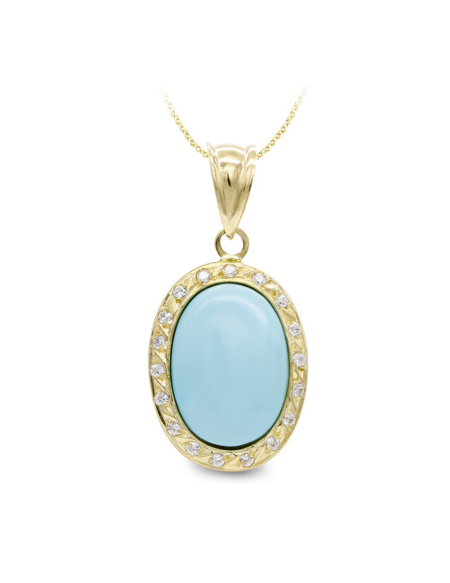 Colgante Turquesa Fina Natural en Oro 18K estepona