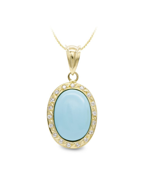 Natural Fine Turquoise Earrings in 18K Gold 2