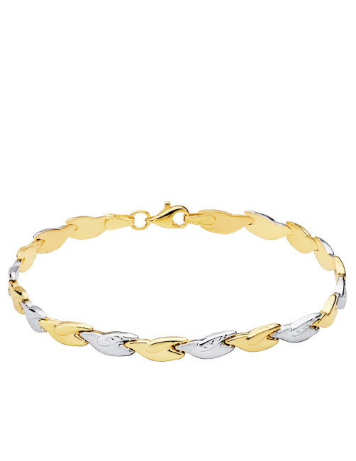 Bracelet "Lucia" in White and Yellow Gold 18K jewelry Estepona