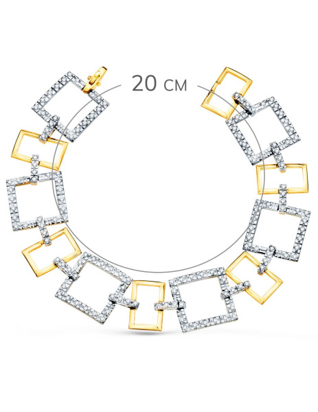 Bracelet "Cubic" in White and Yellow Gold 18K jewelry estepona 2