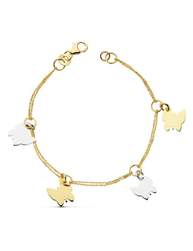 Bracelet "Butterfly" in White and Yellow Gold 18K mabella jewels