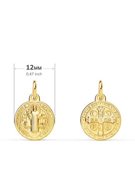 Scapular Medal "San Benito" 12mm in 18K Gold 2