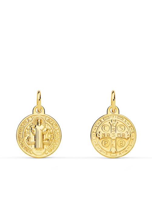Scapular Medal "San Benito" 12mm in 18K Gold