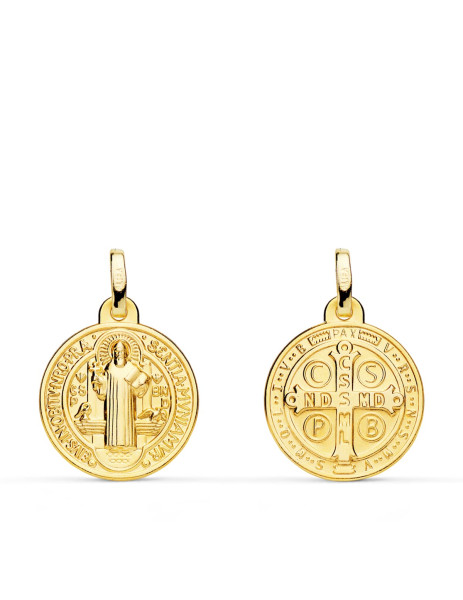 copy of Scapular Medal "San Benito" 16mm in 18K Gold