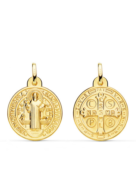 medalla escapulario de san benito oro estepona