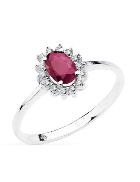 Ring in 18K white gold with...