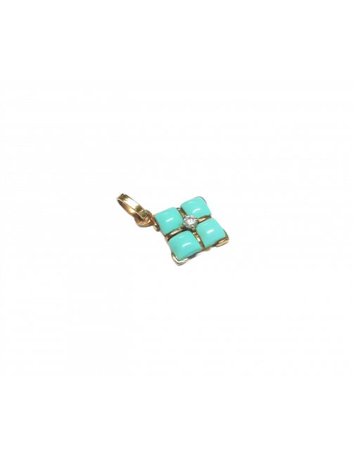 COLGANTE TURQUESA ORO