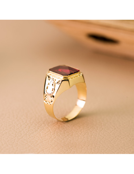 18K Gold Rubi Men's Ring 2