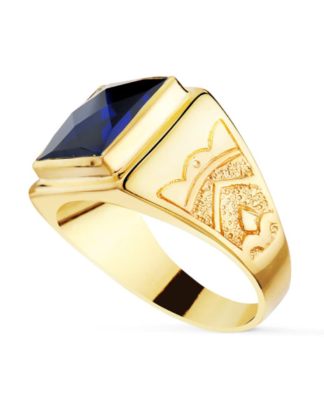 18K Gold Sapphire Men's Ring 2