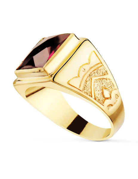 Sello Oro18K caballero Rubí 2