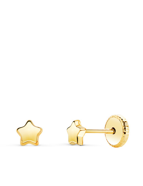 18K Gold Star Baby Earring