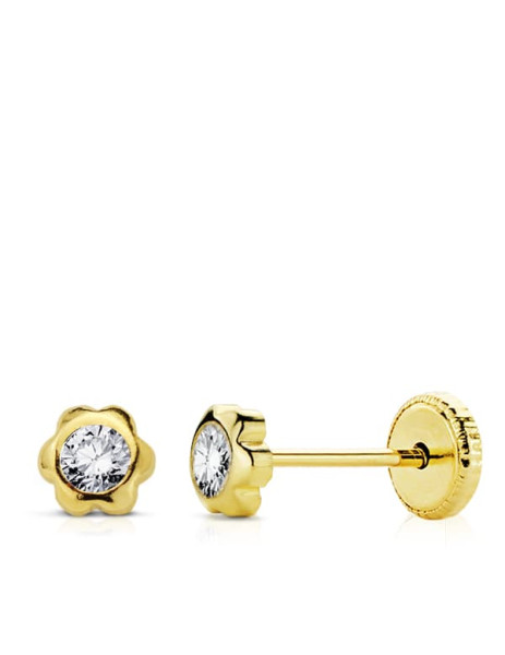 Pendiente Bebé Flor Oro 18K