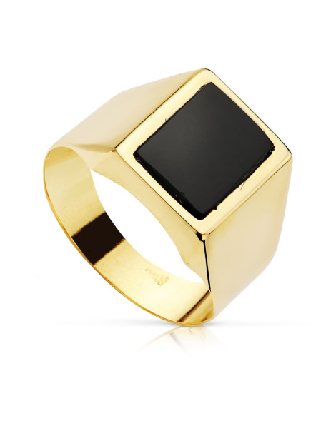 Sello Oro18K caballero Onix...