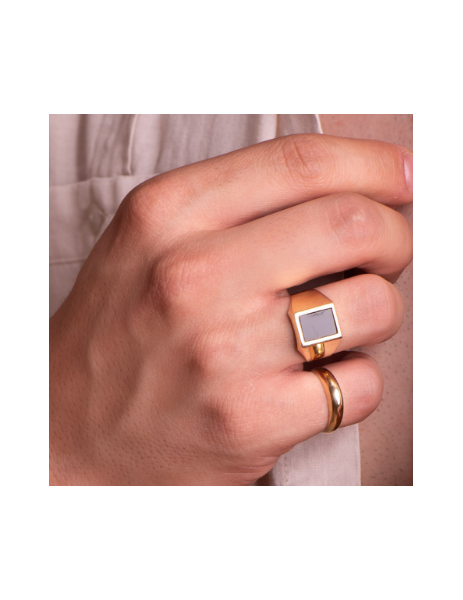 Sello Oro18K caballero Onix... 2