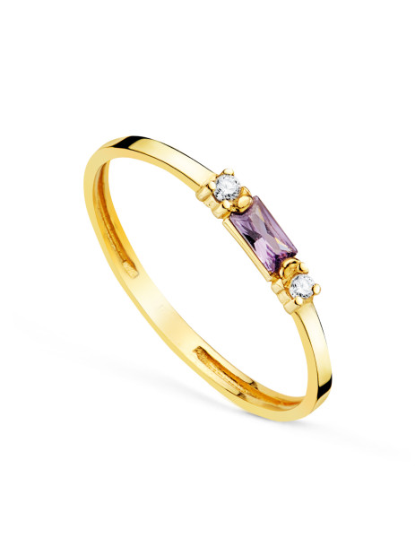 Amethyst Ring in 18K Gold