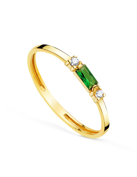 Green Zirconia Ring in 18K...