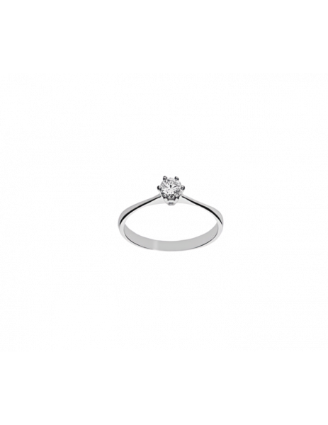 Solitaire Ring in 18K White...